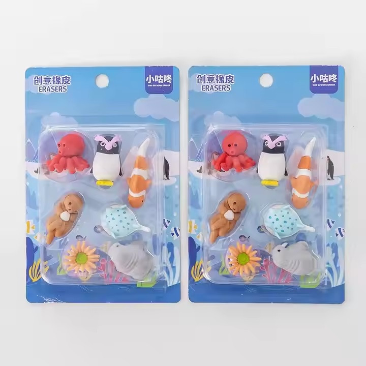 پاک کن مدل حیوانات دریایی بسته 7 عددی