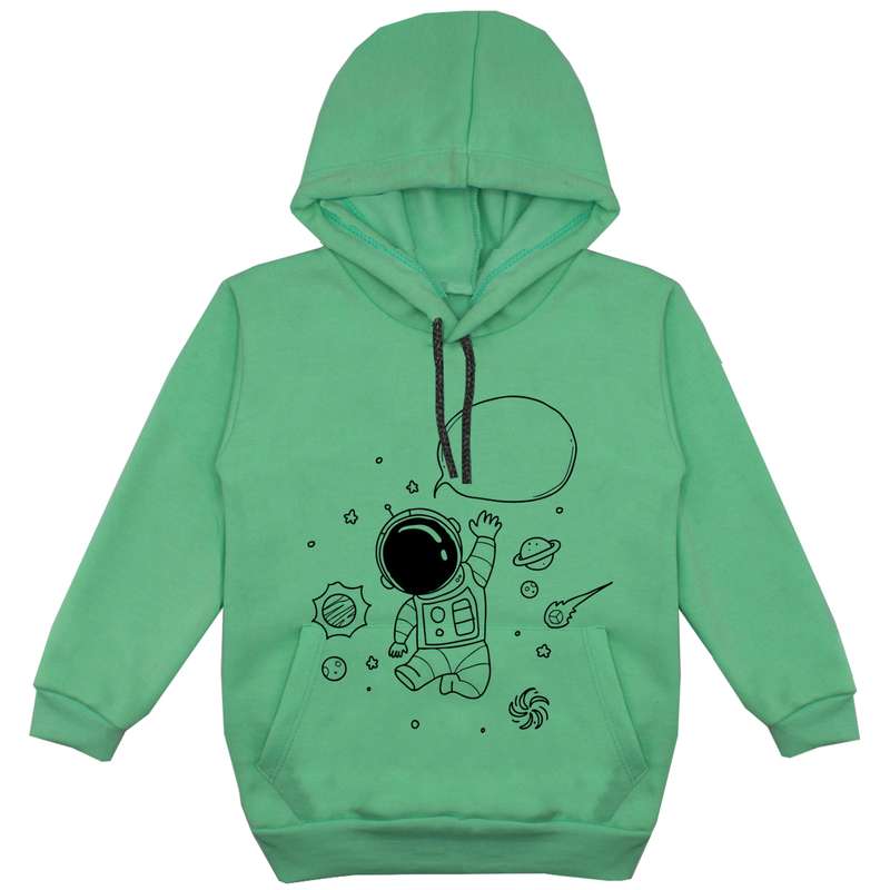 هودی پسرانه مدل فضانورد F45 رنگ سبز