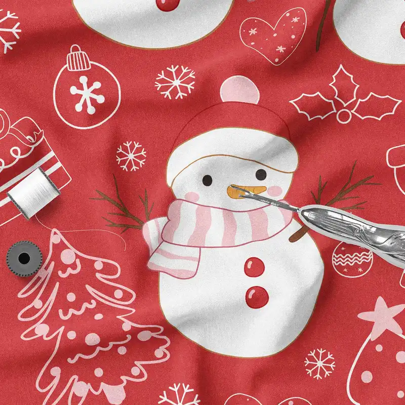 پارچه ملحفه پارچه باما مدل مخمل طرح  کریسمس 5011520