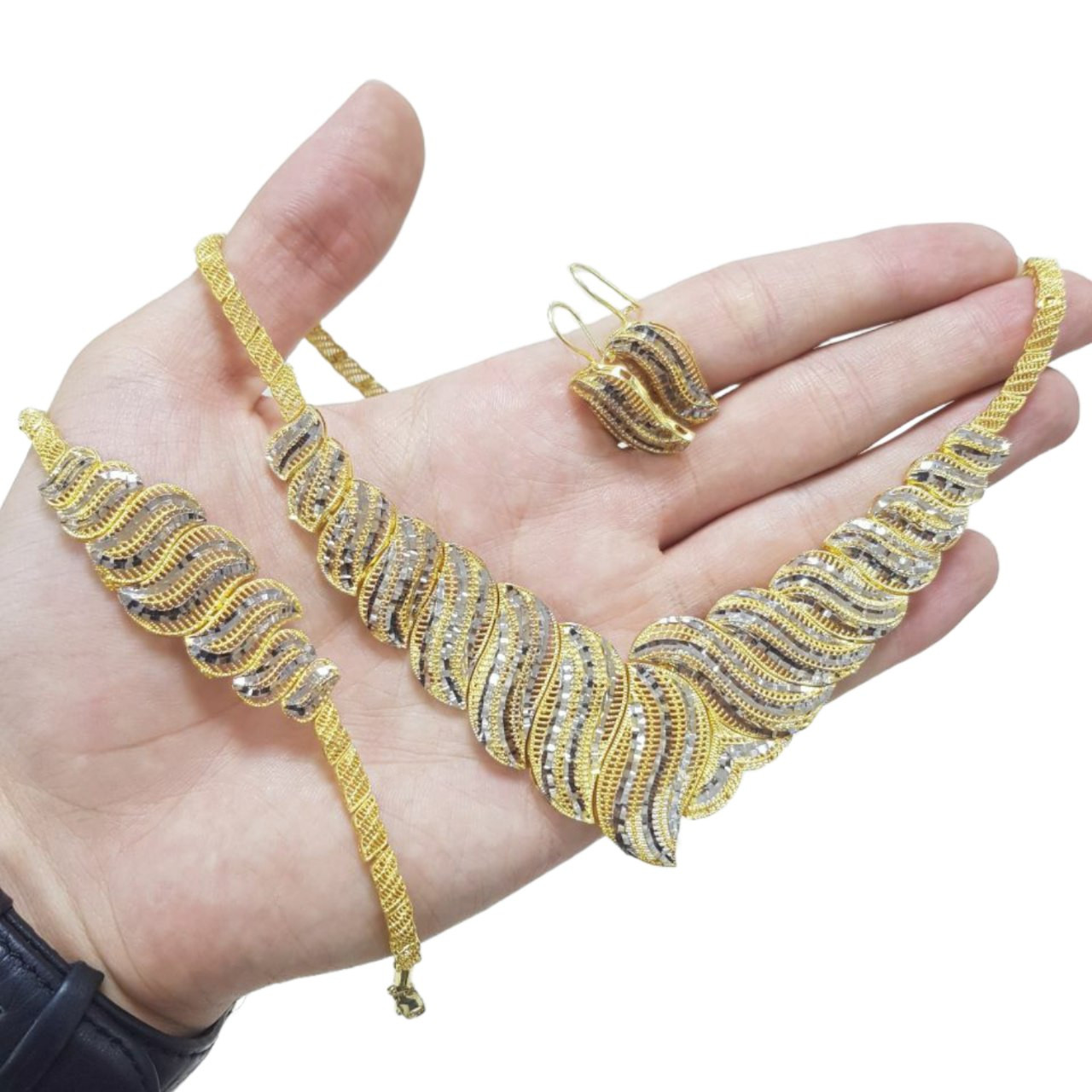 نیم ست نقره زنانه مدل فلاور اشک