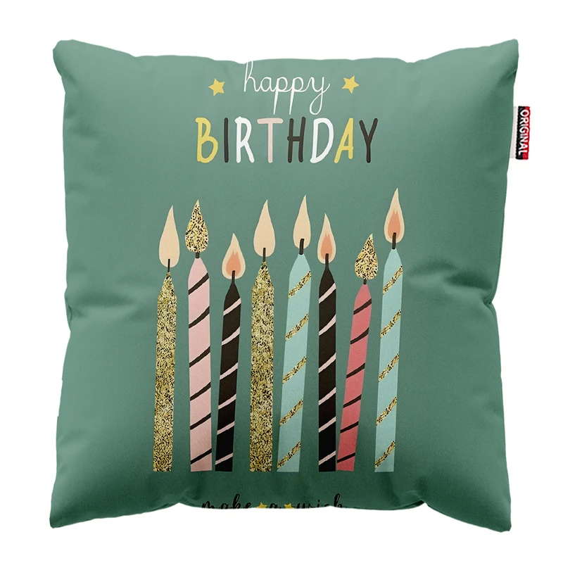 کوسن پاد آفرین مدل تولدت مبارک کد PK303656 سایز 30*30 سانتی متر