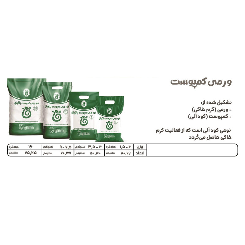 کود ورمی کمپوست باغبان مدل Vermi حجم 8 لیتر کود ورمی کمپوست باغبان مدل Vermi حجم 8 لیتر
