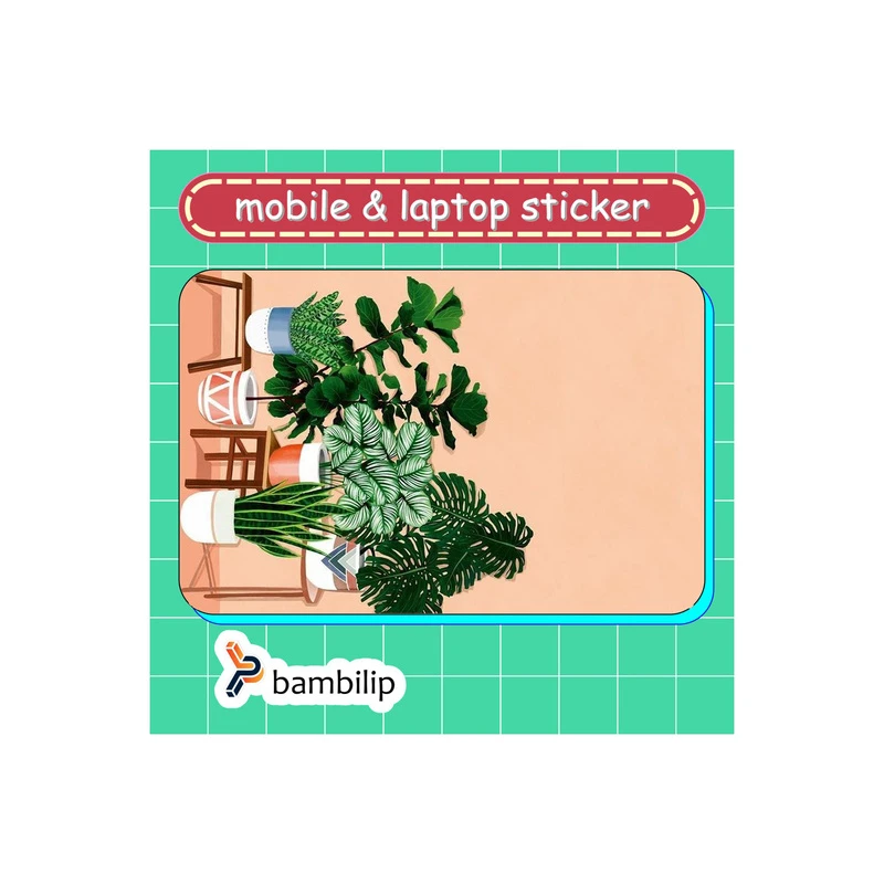 استیکر بامبیلیپ مدل کارت عابر طرح گوشه پر گل و گیاه  کد 9152653