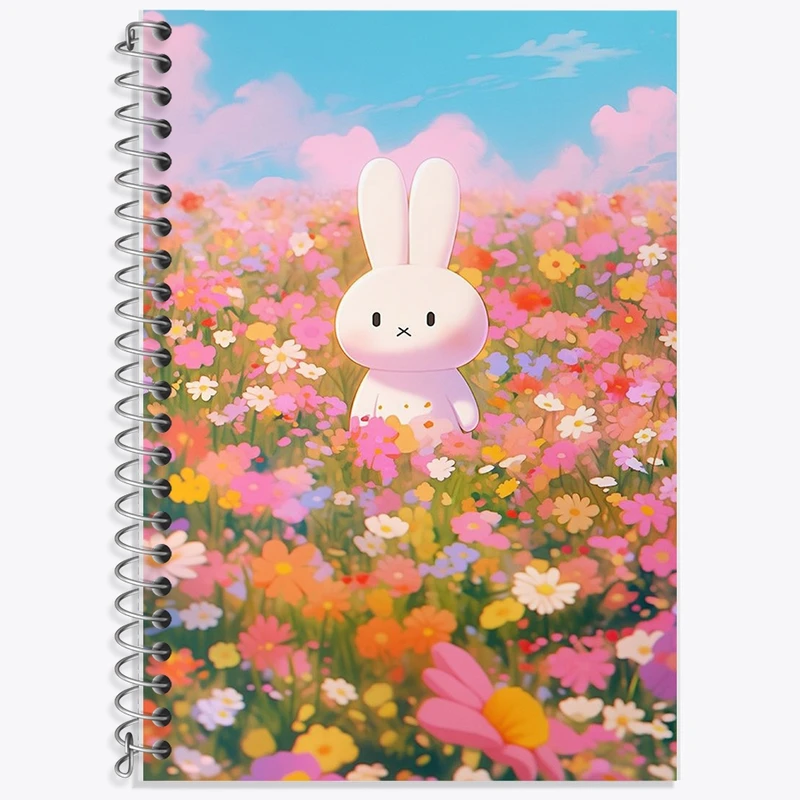 دفتر زبان 50 برگ خندالو مدل دو خط طرح خرگوش کیوت کد F666