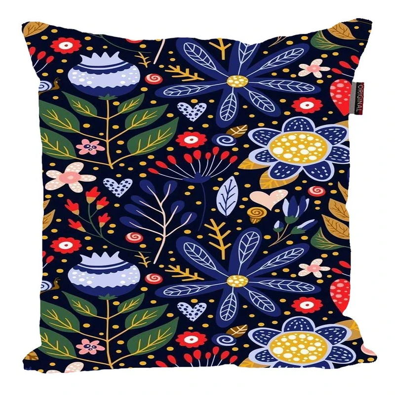 کوسن پاد آفرین مدل فانتزی طرح گل و برگ کد p87