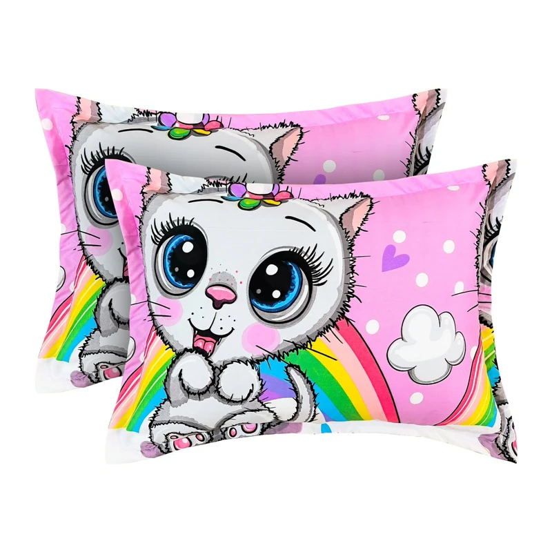 رو بالشی آدنو مدل Little cat کد MC05 سایز 70x50 سانتی متر بسته 2 عددی