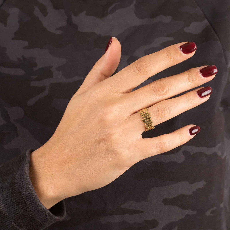 انگشتر طلا 18 عیار زنانه پرسته مدل بیستون کد Wr817 سایز 53