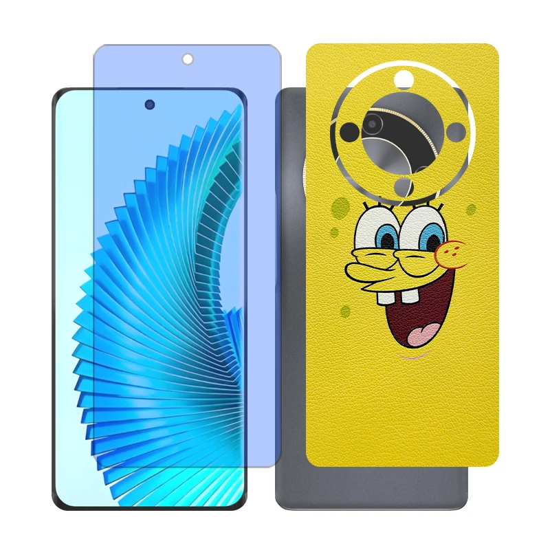 محافظ صفحه نمایش بلو کات گلس مدل together مناسب برای گوشی موبایل آنر X9b به همراه برچسب پوششی پشت گوشی