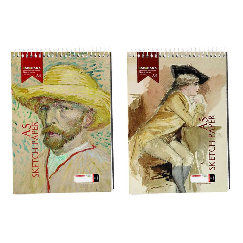 دفتر طراحی 80 برگ اسپادانا مدل فنر بالا کد 89378 مجموعه 2 عددی