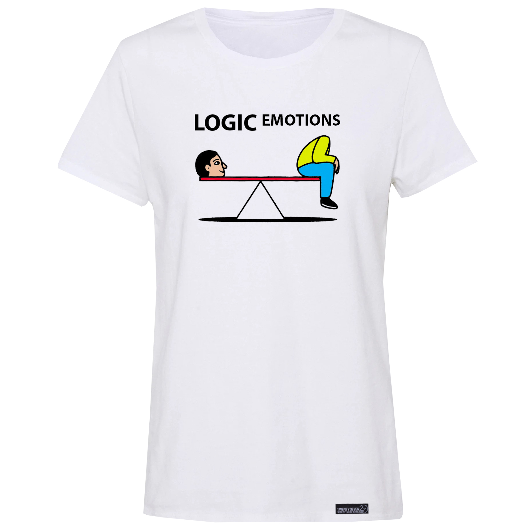 تی شرت آستین کوتاه زنانه 27 مدل Logic vs Emotions کد MH1566