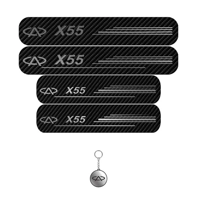 برچسب پارکابی خودرو لندمون کد LC031 MS مناسب برای X55 مجموعه 4 عددی به همراه جاکلیدی