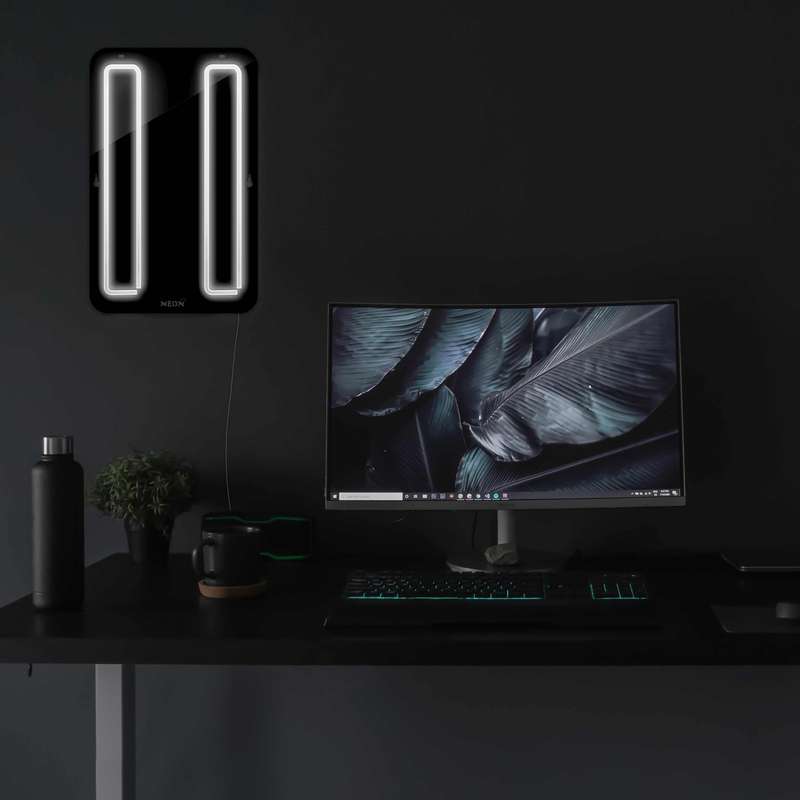 چراغ دیواری نئون دیزاین مدل Pause-BL_WHT