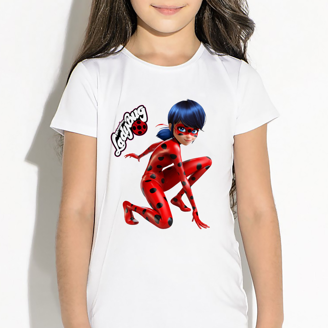 تیشرت دخترانه طرح دختر کفشدوزکی کد mir190