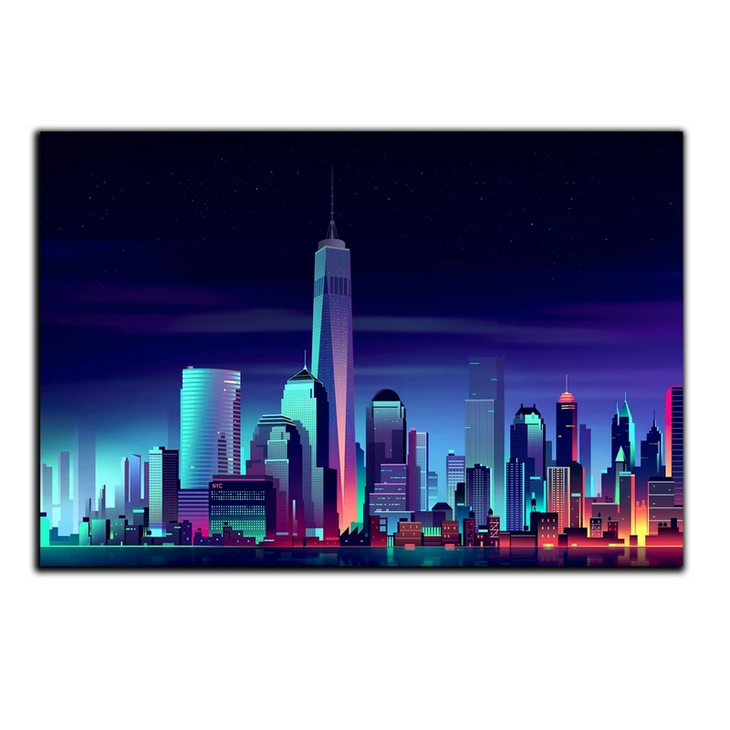 تابلو شاسی بکلیت طرح گرافیکی منظره شهر در شب مدل SH-S5243