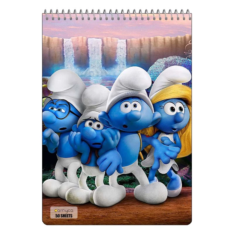 دفتر نقاشی 50 برگ سیمی کارنیکا طرح اسمورف ها Smurfs کد 82917