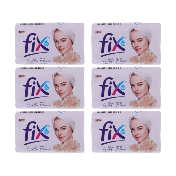 صابون شستشو فیکس مدل White Flower وزن 90 گرم بسته 6 عددی