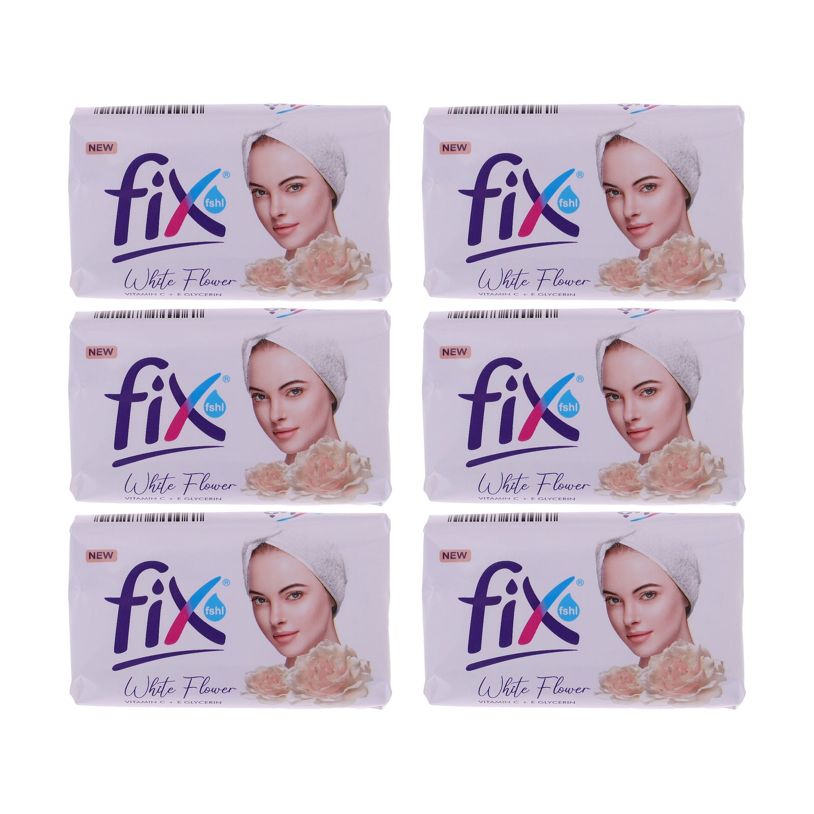 صابون شستشو فیکس مدل White Flower وزن 90 گرم بسته 6 عددی -  - 1
