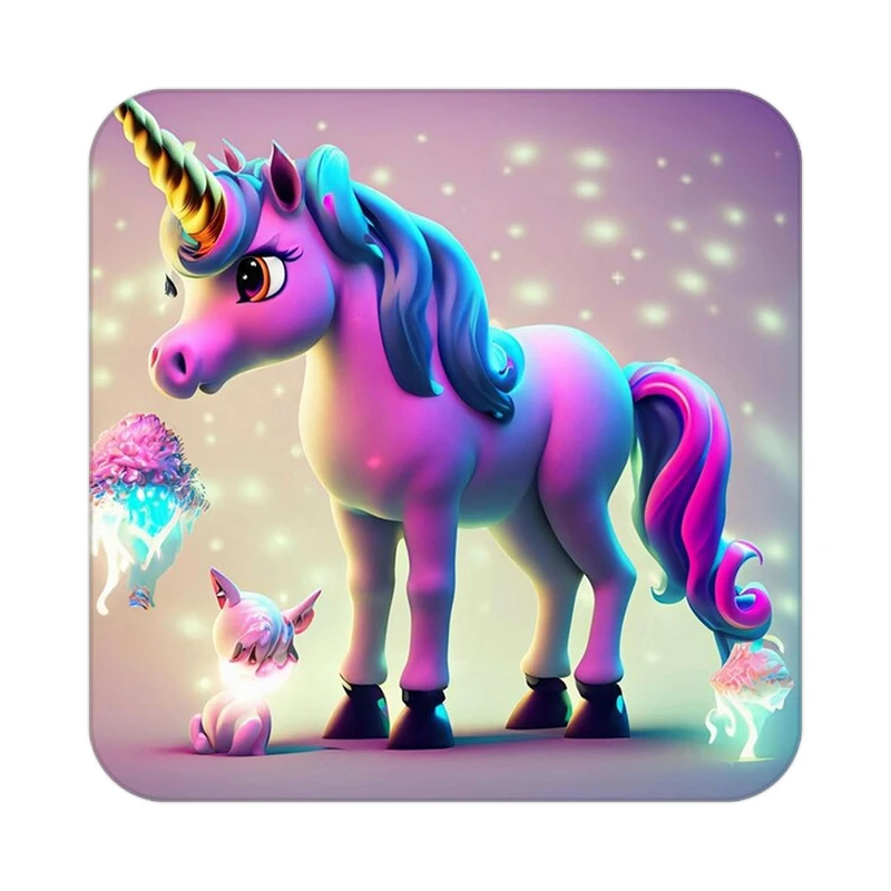 زیر لیوانی کاکتی طرح اسب تک شاخ و یونیکورن مدل mp28957