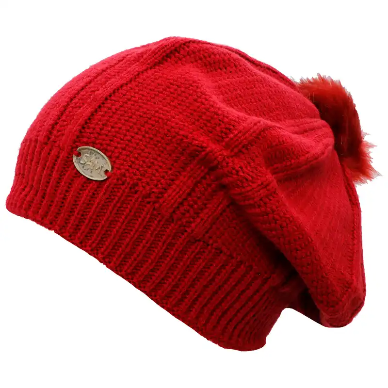 ست کلاه و شال گردن بافتنی بچگانه سام مدل 212 رنگ قرمز