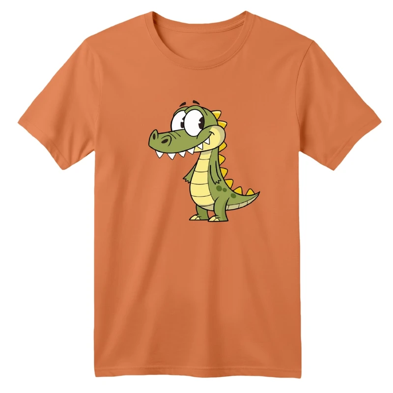 تی‌شرت آستین کوتاه لانگ بچگانه مدل تمساح بامزه