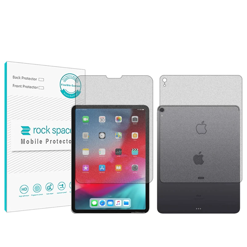محافظ صفحه نمایش مات راک اسپیس مدل HyMTT مناسب برای تبلت اپل iPad Pro 11 (2018) به همراه محافظ پشت تبلت