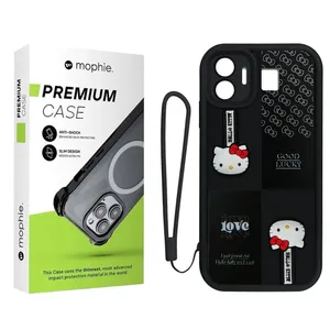 کاور موفی مدل Silicone Puffer Hello Kitty Strap مناسب برای گوشی موبایل ریلمی Realme GT3 به همراه بند