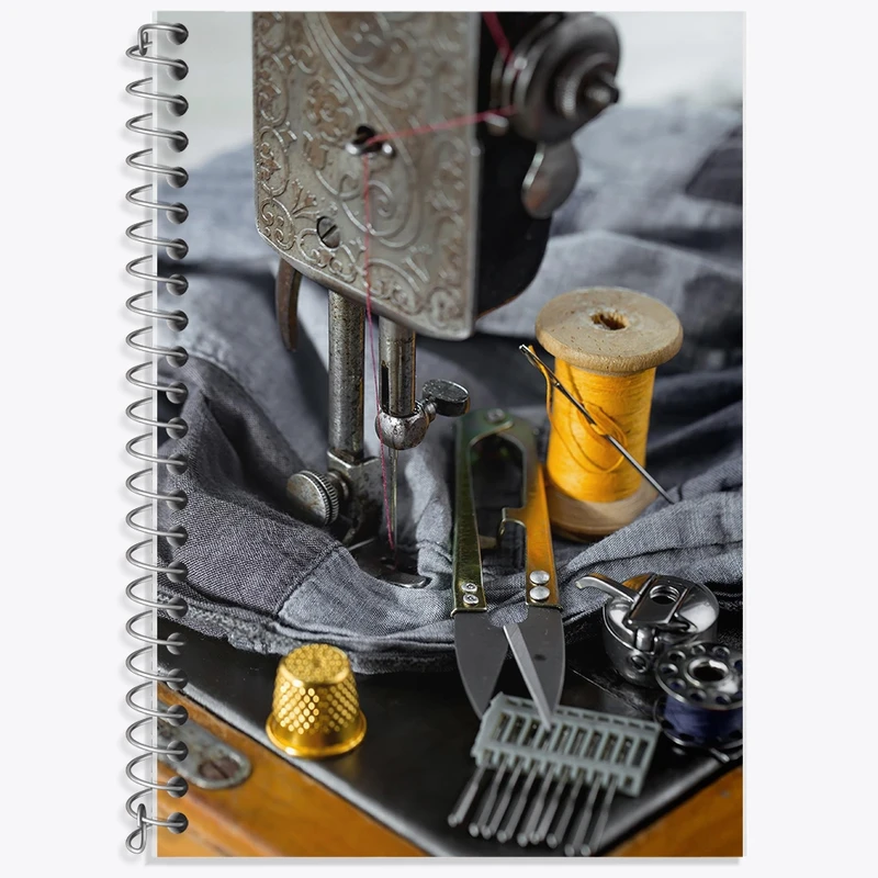 دفتر لغت 50 برگ خندالو طرح خیاطی و چرخ خیاطی کد F1488