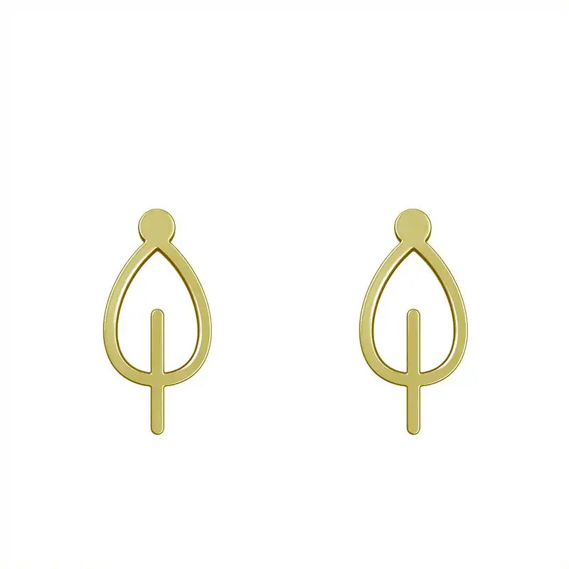 گوشواره طلا 18 عیار زنانه مدوپد مدل برگ کد GA1-16013