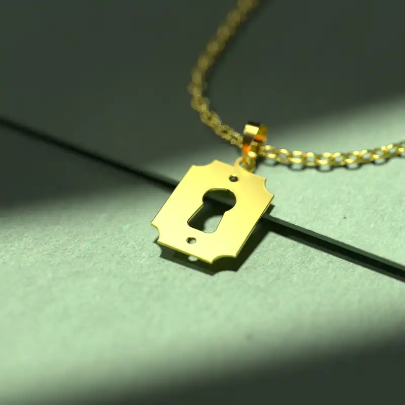 گردنبند طلا 18 عیار زنانه مدوپد مدل قفل کد F3-1-1142