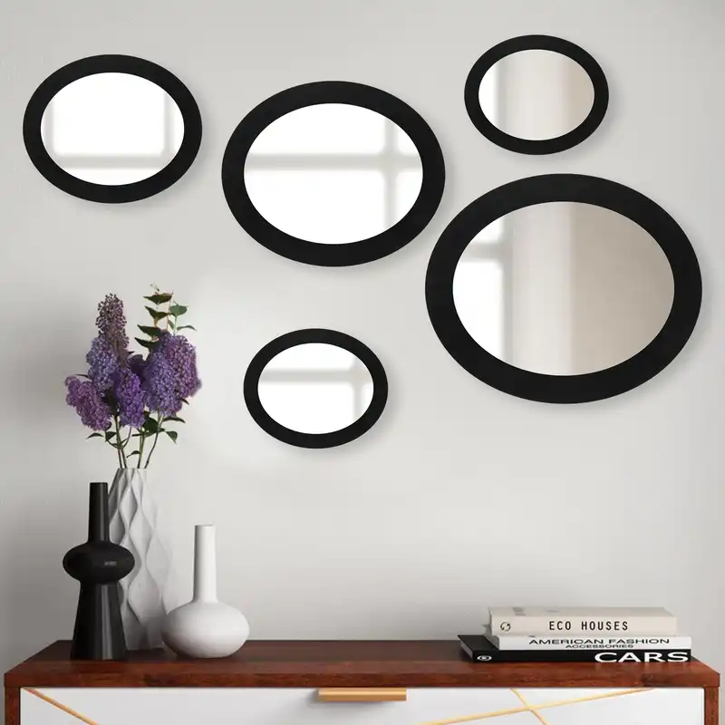 آینه الف مدل بیضی طرح نگین مجموعه 5 عددی