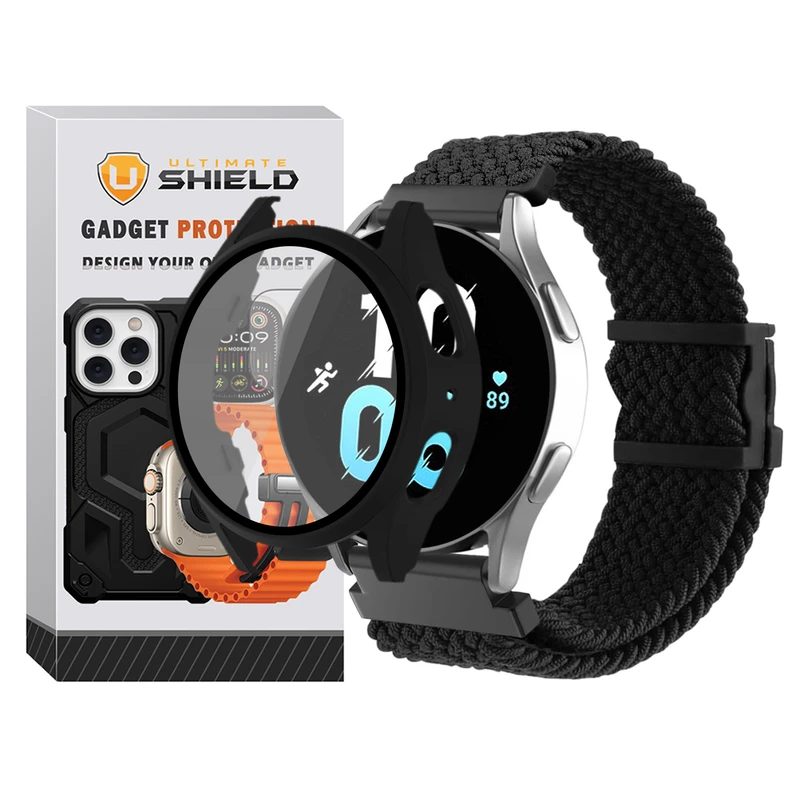 بند آلتیمیت شیلد مدل Braided_Mag_GRD مناسب برای ساعت هوشمند سامسونگ Galaxy Watch 5 44mm به همراه کاور