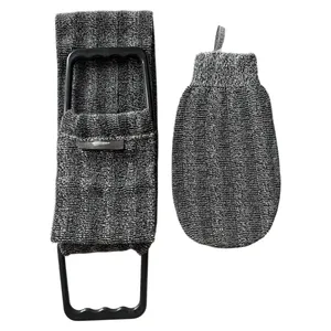 لیف ماساژ کارامل مدل CARBONIZED BAMBOO GLOVE بسته 2عددی
