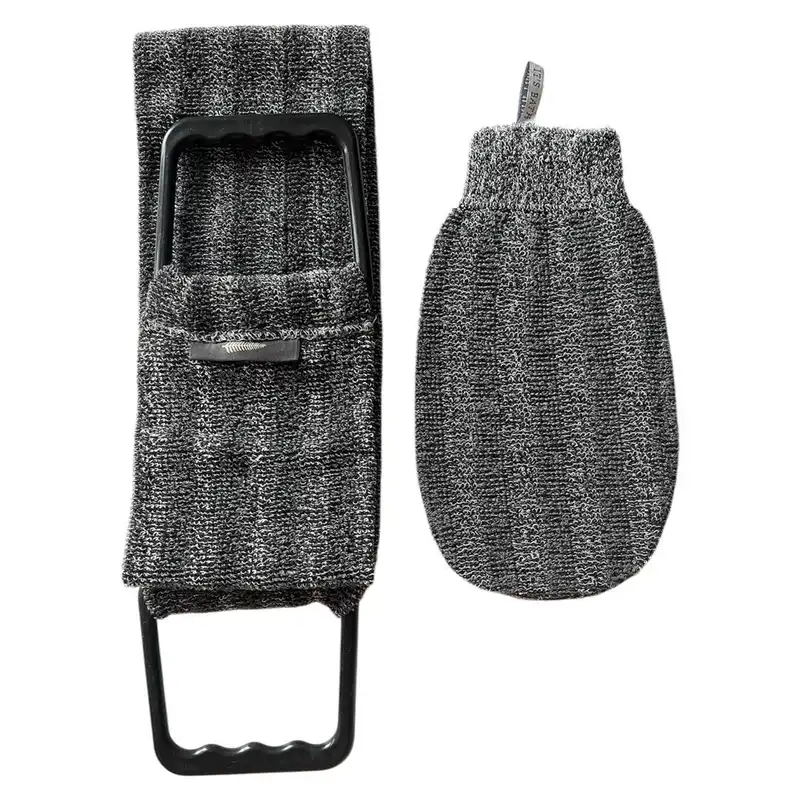 لیف ماساژ کارامل مدل CARBONIZED BAMBOO GLOVE بسته 2عددی