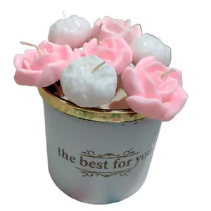 شمع دست ساز مدل باکس گل ۷ عددی