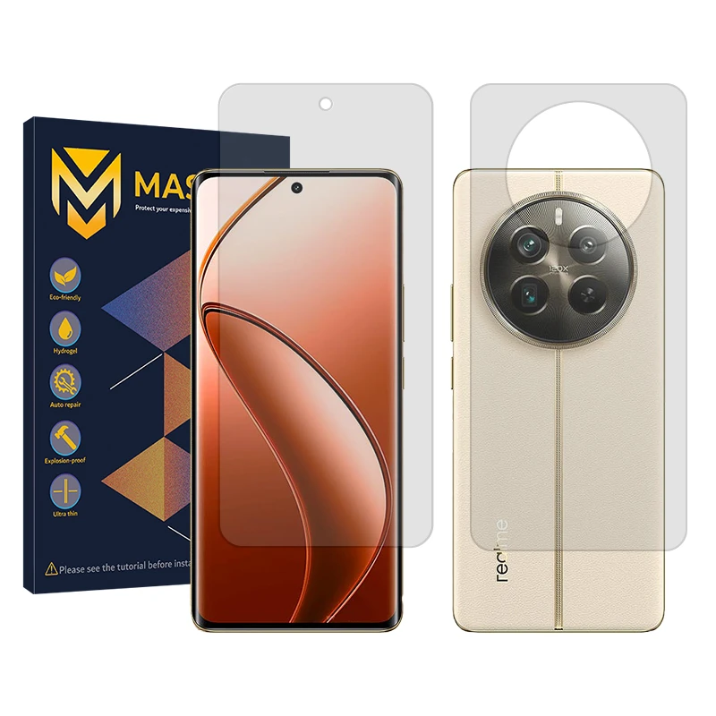 محافظ صفحه نمایش شفاف مستر مدل Resistant مناسب برای گوشی موبایل ریلمی 12 Pro Plus به همراه محافظ پشت گوشی