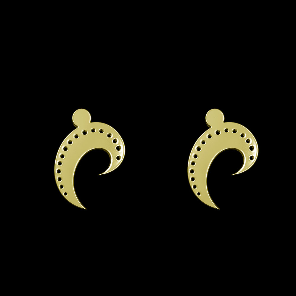 گوشواره طلا 18 عیار زنانه مدوپد مدل بته جقه کد GA1-11984