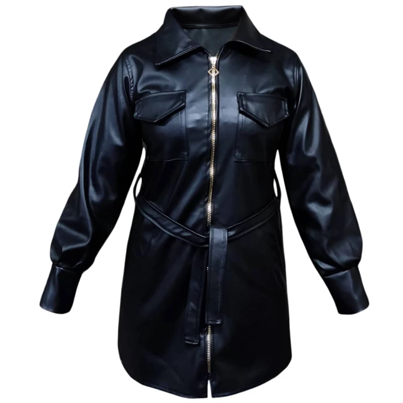 کت چرم زنانه مدل کارگو چرم کد a