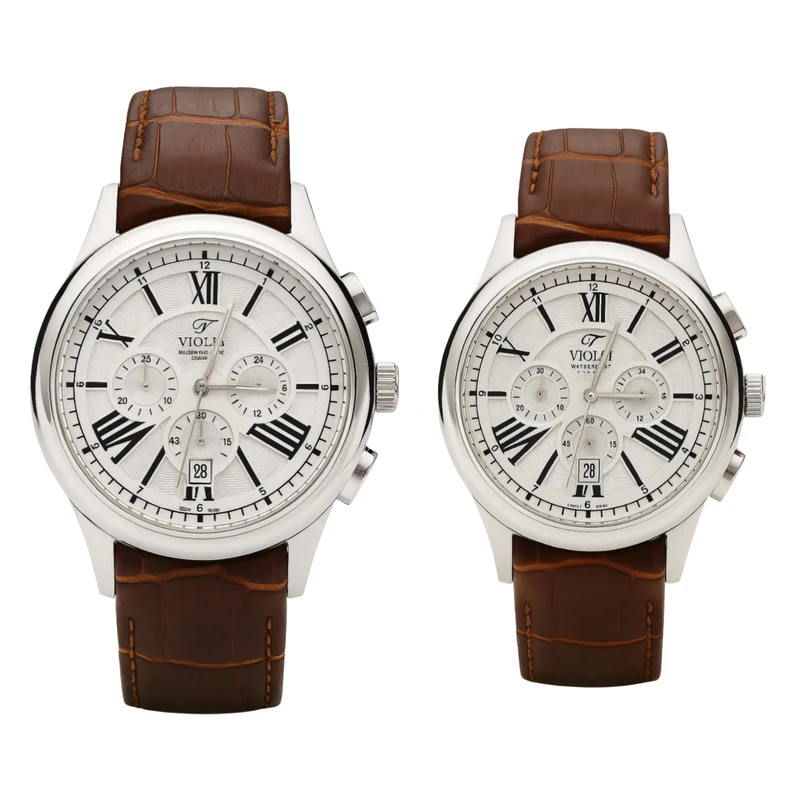 ست ساعت مچی عقربه‌ای کوارتز زنانه و مردانه ویولت مدل Vr.72065