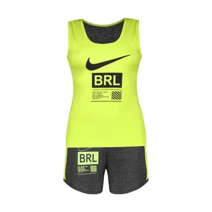 ست تاپ و شلوارک ورزشی زنانه کد BRL01Y