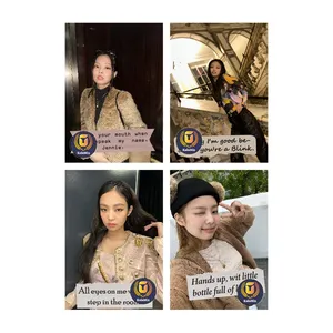 پوستر کالامیکس مدل جنی بلک پینک طرح jennie quote series مجموعه 4 عددی