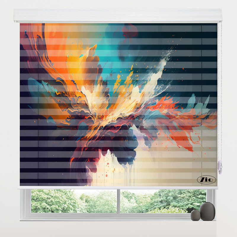 پرده زبرا زیو مدل O-7027 سایز 150x150 سانتی متر