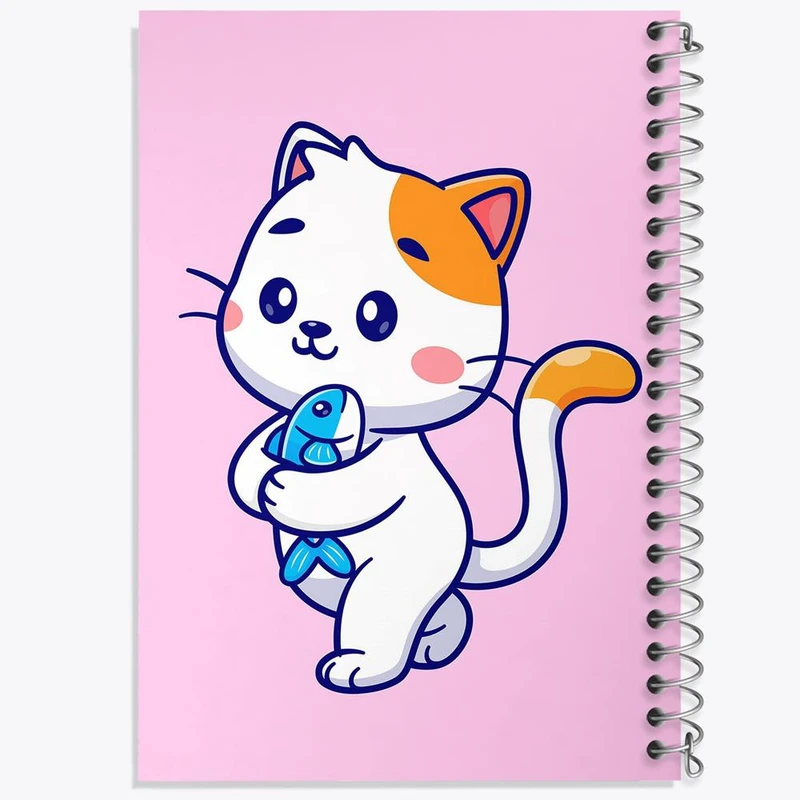 دفتر مشق 100 برگ خندالو طرح حیوانات بامزه گربه کد 25438