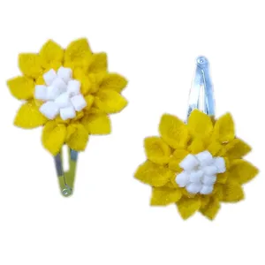 گیره مو دخترانه مدل گل چند پر بسته دو عددی 