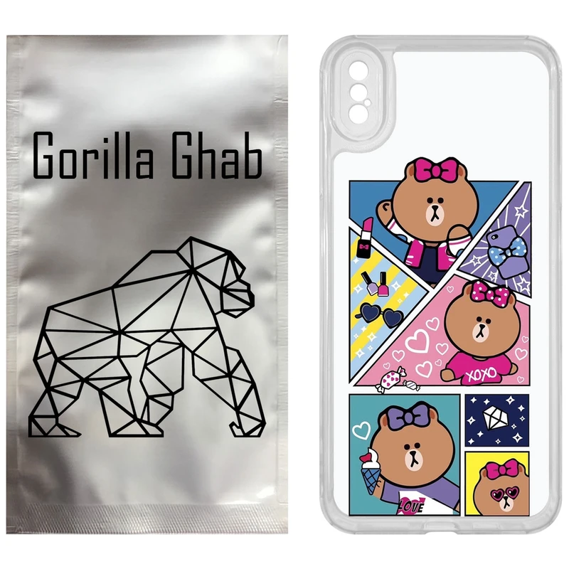 کاور گوریلا قاب مدل CLG کد 13 طرح Brown مناسب برای گوشی موبایل اپل iPhone XS Max