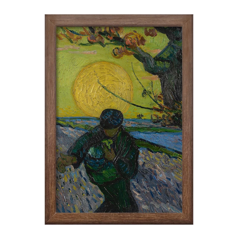تابلو خندالو طرح کاشت در غروب آفتاب ونسان ونگوگ (Van Gogh) کد 36820
