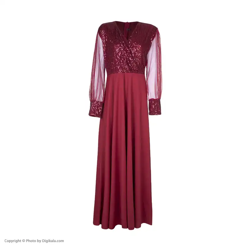 پیراهن زنانه مدل MJ024 رنگ زرشکی