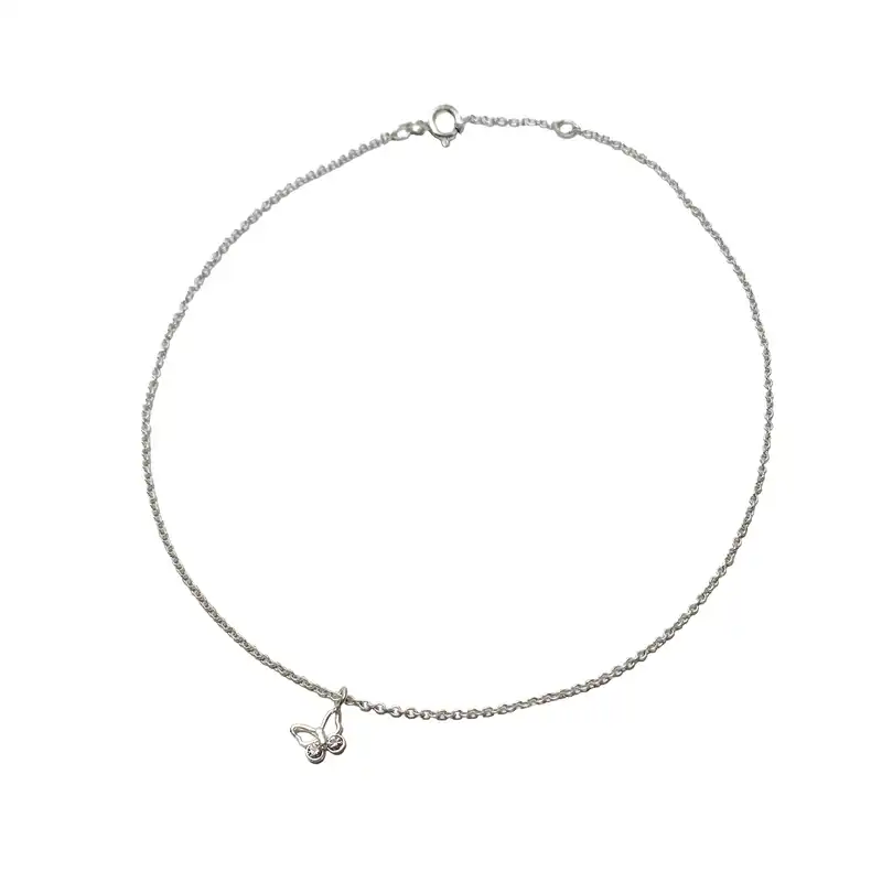 پابند نقره زنانه آی ام مدل پروانه 001