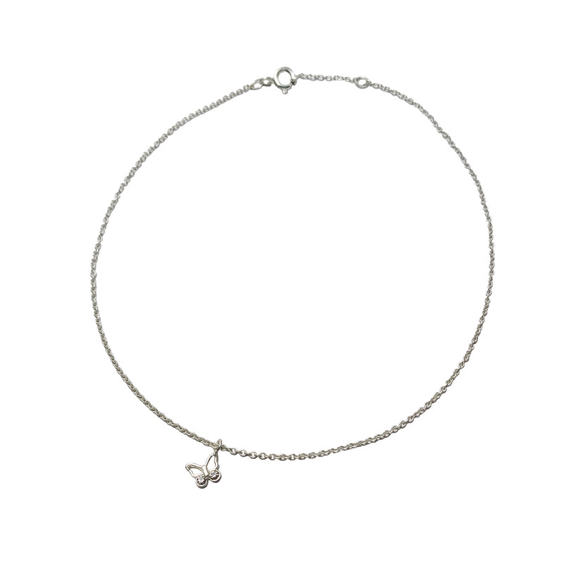 پابند نقره زنانه آی ام مدل پروانه 001