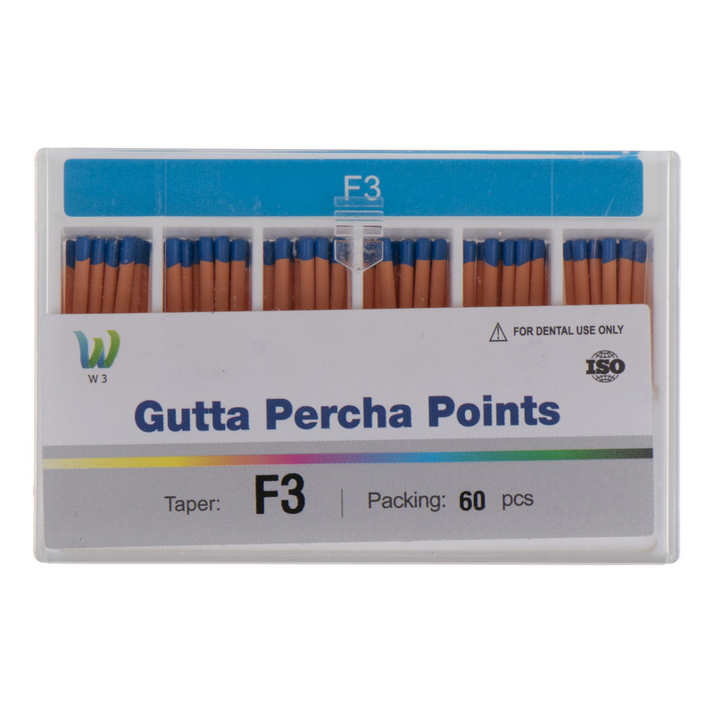 گوتا دندانپزشکی دبلیو تری مدل F3 بسته 60 عددی گوتا دندانپزشکی دبلیو تری مدل F3 بسته 60 عددی