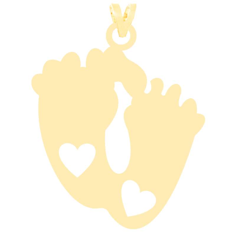 آویز گردنبند طلا 18 عیار زنانه کرابو طرح رد پای نوزاد و قلب مدل Kr3130